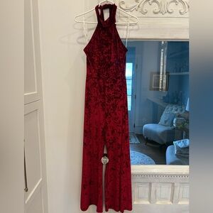 Rolla Coster Rich Red Velvet Jumpsuit